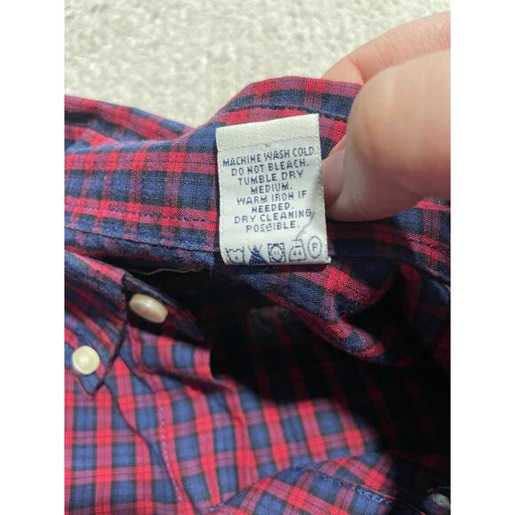 Dockers Button Up Plaid Shirt Men's Size Medium Plaid WPL 423 Red Blue Purple - Picture 9 of 9
